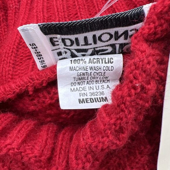 Vintage Kmart Basic Editions Red Tunic Sweater Snowflakes Christmas Medium Mock - Picture 4 of 5